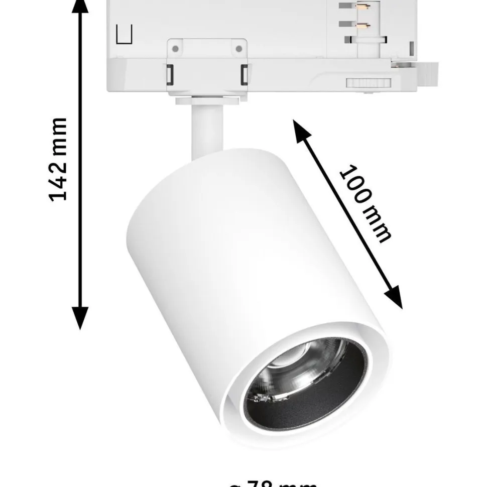 LED-spottivalaisin kiskoon Paulmann ProRail3 Kratos, 36°, 25W, 3000K, musta