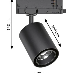LED-spottivalaisin kiskoon Paulmann ProRail3 Kratos, 36°, 25W, 3000K, musta