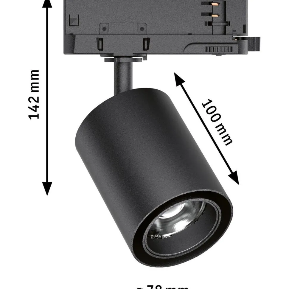 LED-spottivalaisin kiskoon Paulmann ProRail3 Kratos, 50°, 9W, 4000K, musta