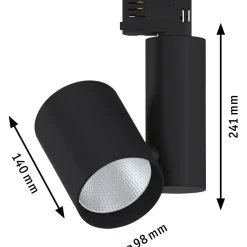 LED-spottivalaisin kiskoon Paulmann ProRail3 Zeuz, 60°, 4000K, himmennettävä, hopea