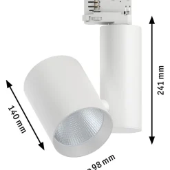 LED-spottivalaisin kiskoon Paulmann ProRail3 Zeuz, 60°, 4000K, himmennettävä, hopea