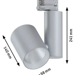 LED-spottivalaisin kiskoon Paulmann ProRail3 Zeuz, 15°, 3000K, himmennettävä, musta