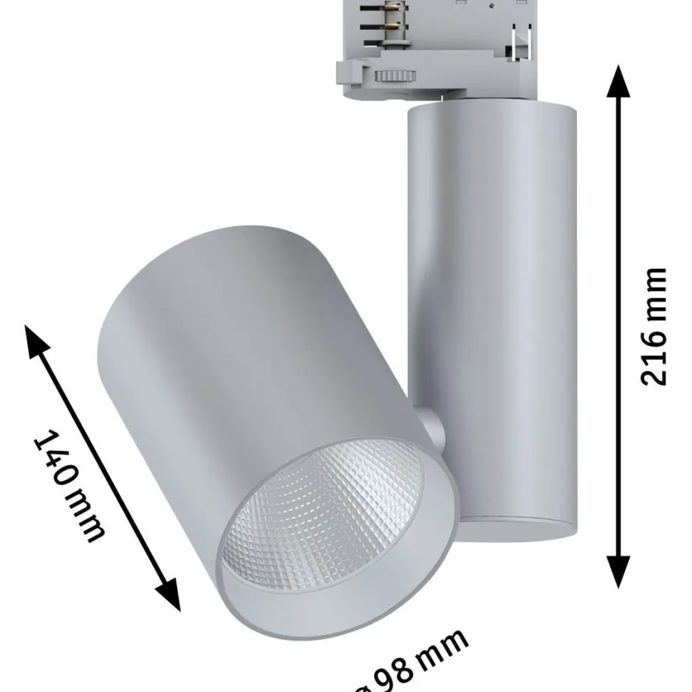 LED-spottivalaisin kiskoon Paulmann ProRail3 Zeuz, 15°, 3000K, himmennettävä, musta