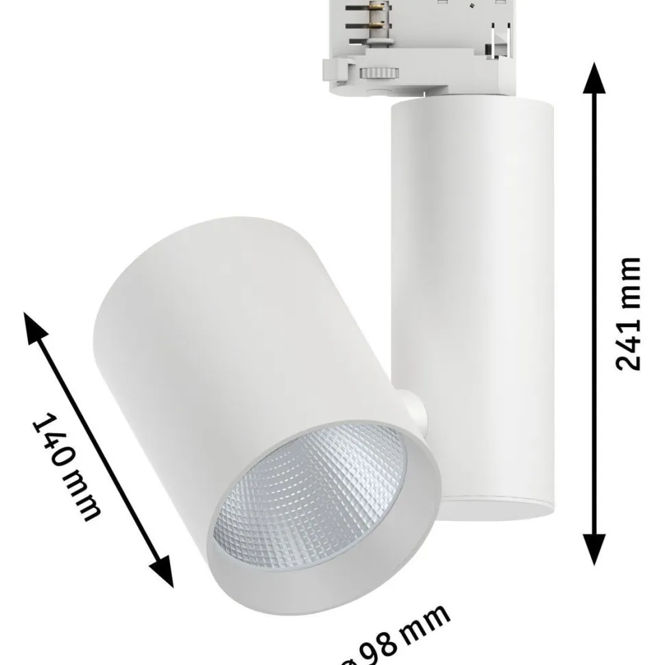LED-spottivalaisin kiskoon Paulmann ProRail3 Zeuz, 39°, 3000K, himmennettävä, musta