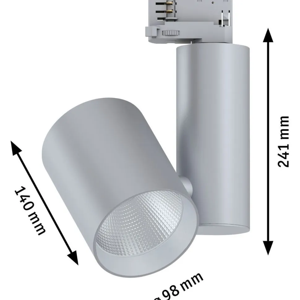 LED-spottivalaisin kiskoon Paulmann ProRail3 Zeuz, 39°, 3000K, himmennettävä, musta
