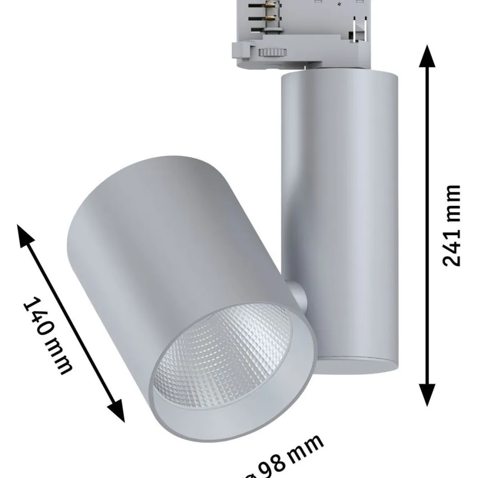 LED-spottivalaisin kiskoon Paulmann ProRail3 Zeuz, 39°, 3000K, himmennettävä, musta