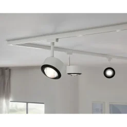LED-spottivalaisin kiskoon Paulmann URail Aldan, 2700K, himmennettävä, valkoinen/musta
