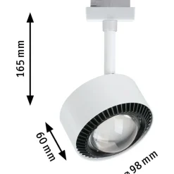 LED-spottivalaisin kiskoon Paulmann URail Aldan, 2700K, himmennettävä, valkoinen/musta