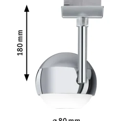 LED-spottivalaisin kiskoon Paulmann URail Capsule II, 2700K, himmennettävä, kromi