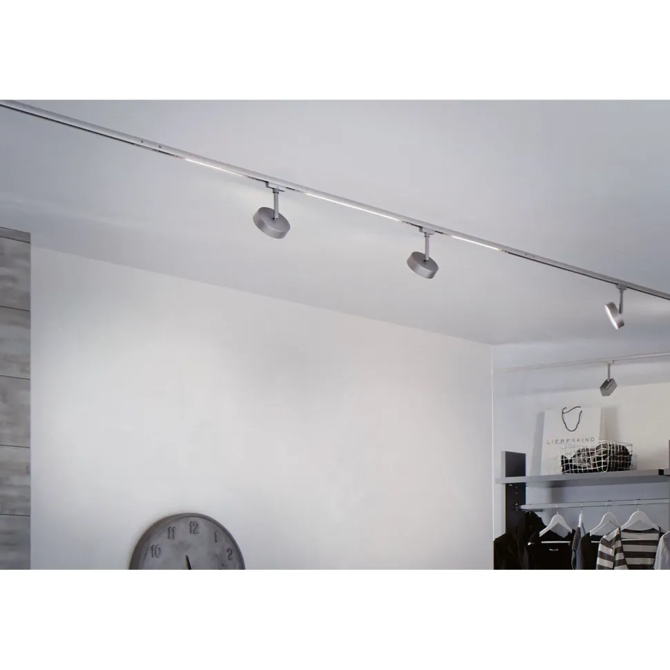 LED-spottivalaisin kiskoon Paulmann URail Circle, 160lm, 5W, 4000K, himmennettävä, mattakromi