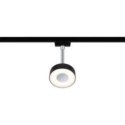 LED-Spottivalaisin kiskoon Paulmann URail Circle 147mm 2700K himmennettävä mattamusta/kromi