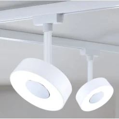 LED-spottivalaisin kiskoon Paulmann URail Circle Ø100mm 3-Step-Dim 210lm 5W 3000K himmennettävä signaalivalkoinen