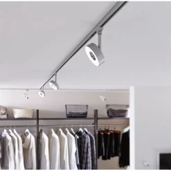LED-spottivalaisin kiskoon Paulmann URail Circle Ø100mm 3-Step-Dim 220lm 5W 4000K himmennettävä signaalivalkoinen