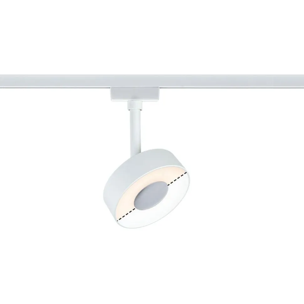 LED-spottivalaisin kiskoon Paulmann URail Circle, säädettävä värilämpötila, mattakromi
