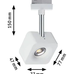 LED-spottivalaisin kiskoon Paulmann URail Cube, 2700K, himmennettävä, mattakromi
