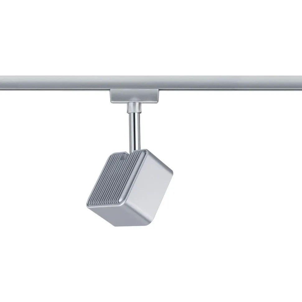 LED-spottivalaisin kiskoon Paulmann URail Cube, 2700K, himmennettävä, mattakromi