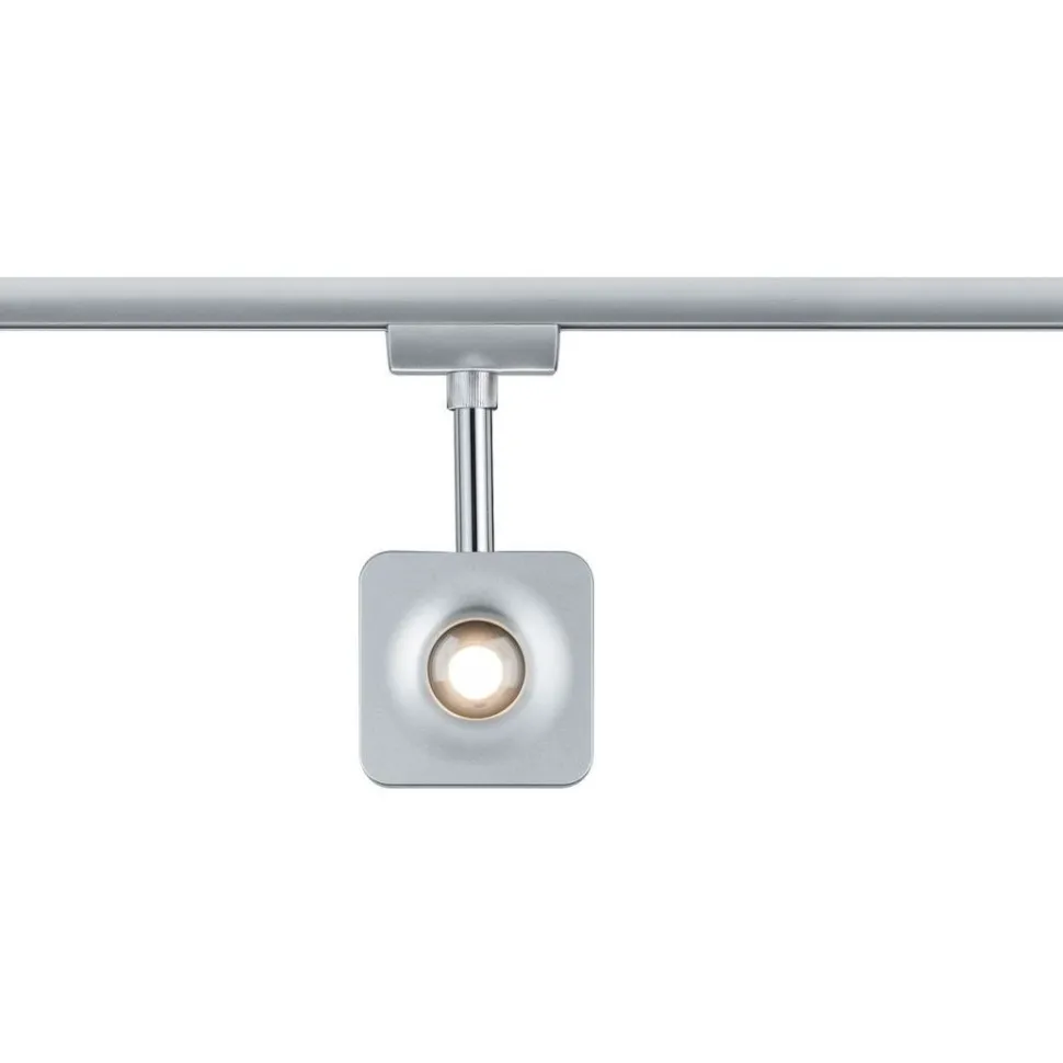 LED-spottivalaisin kiskoon Paulmann URail Cube, 2700K, himmennettävä, mattakromi