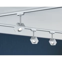 LED-spottivalaisin kiskoon Paulmann URail Cube, 2700K, himmennettävä, mattakromi