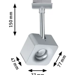 LED-spottivalaisin kiskoon Paulmann URail Cube, 2700K, himmennettävä, mattakromi
