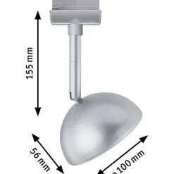 LED-spottivalaisin kiskoon Paulmann URail Hemi, 3000K, mattakromi