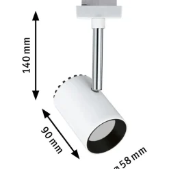 LED-spottivalaisin kiskoon Paulmann URail Shine, 2700K, mattakromi