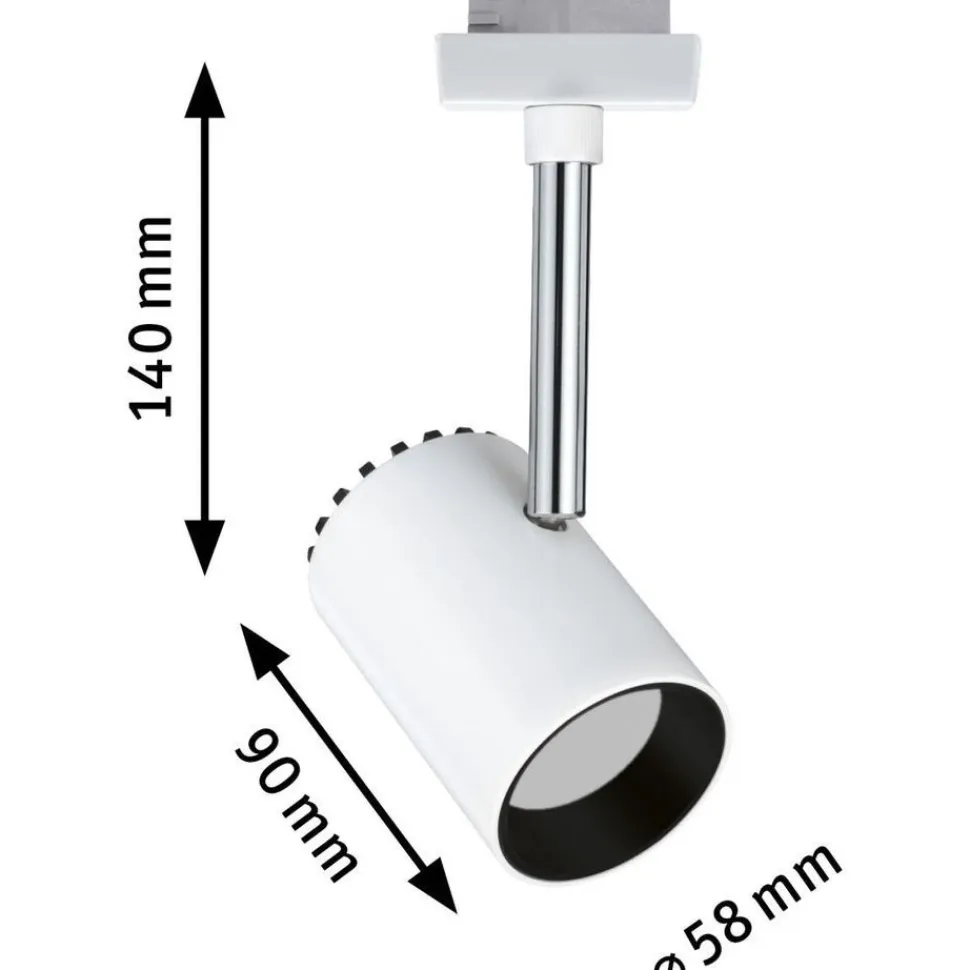 LED-spottivalaisin kiskoon Paulmann URail Shine, 2700K, mattakromi