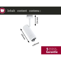 LED-spottivalaisin kiskoon Paulmann URail Smart Home Zigbee 3.0 Tarie, Ø6cm, 230lm, 4.5W, RGBW+, himmennettävä, 230V, mattamusta