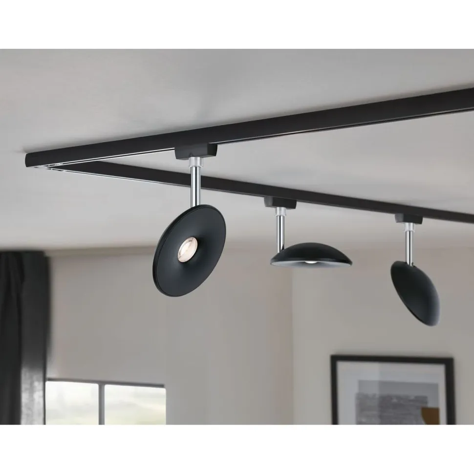LED-spottivalaisin kiskoon Paulmann URail Sphere, 2700K, himmennettävä, mattakromi