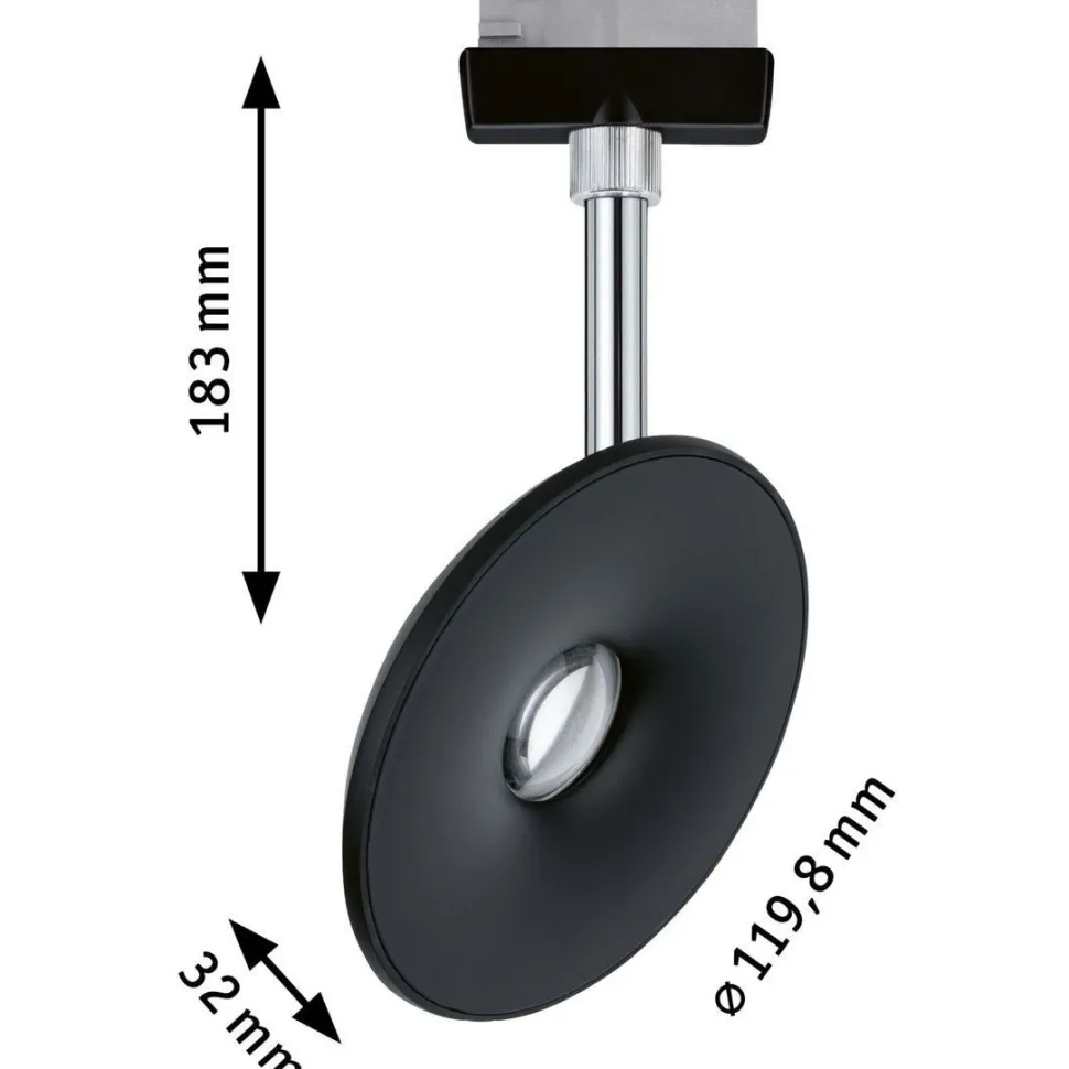 LED-spottivalaisin kiskoon Paulmann URail Sphere, 2700K, himmennettävä, mattakromi