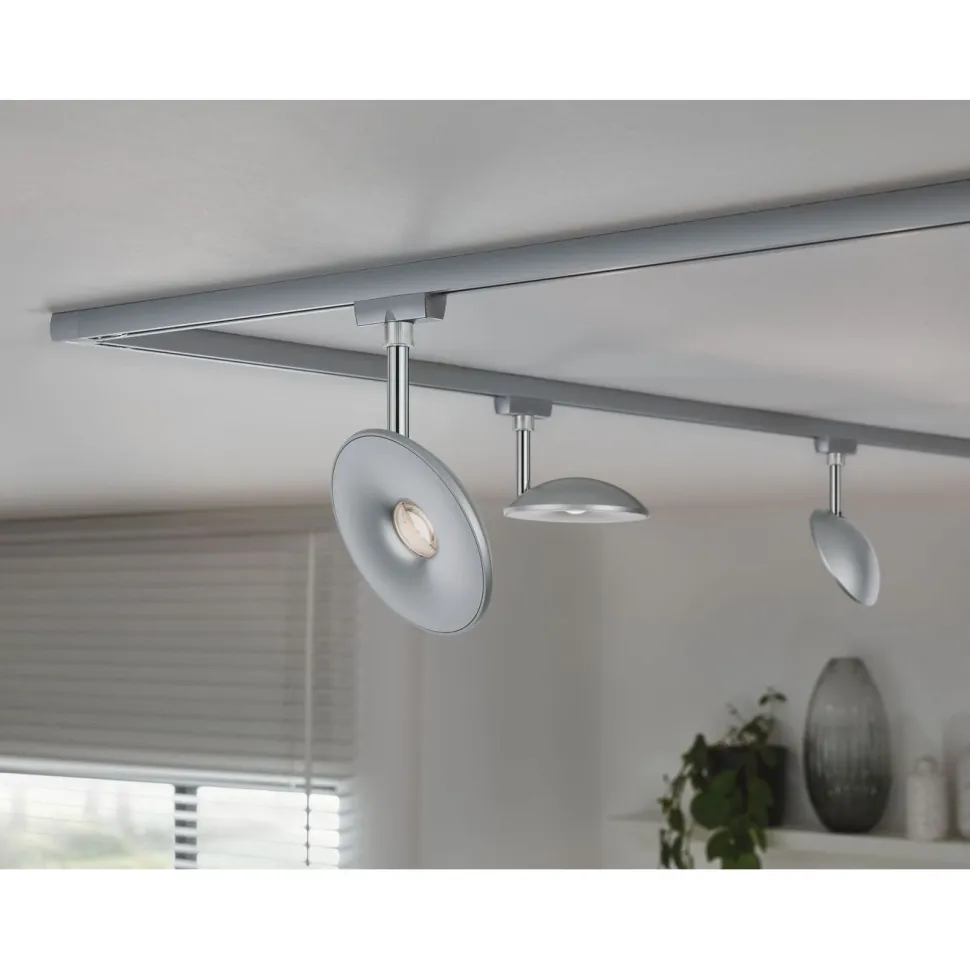 LED-spottivalaisin kiskoon Paulmann URail Sphere, 2700K, himmennettävä, mattakromi