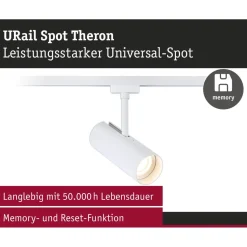 LED-spottivalaisin kiskoon Paulmann URail Theron, Ø6.2cm, 1100lm, 11W, 4000K, himmennettävä, 230V, mattamusta
