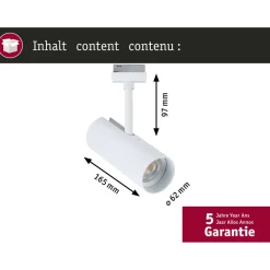 LED-spottivalaisin kiskoon Paulmann URail Theron, Ø6.2cm, 1100lm, 11W, 4000K, himmennettävä, 230V, mattamusta