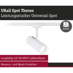 LED-spottivalaisin kiskoon Paulmann URail Theron, Ø6.2cm, 1100lm, 11W, 4000K, himmennettävä, 230V, mattamusta