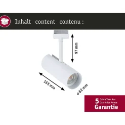 LED-spottivalaisin kiskoon Paulmann URail Theron, Ø6.2cm, 1100lm, 11W, 4000K, himmennettävä, 230V, mattamusta