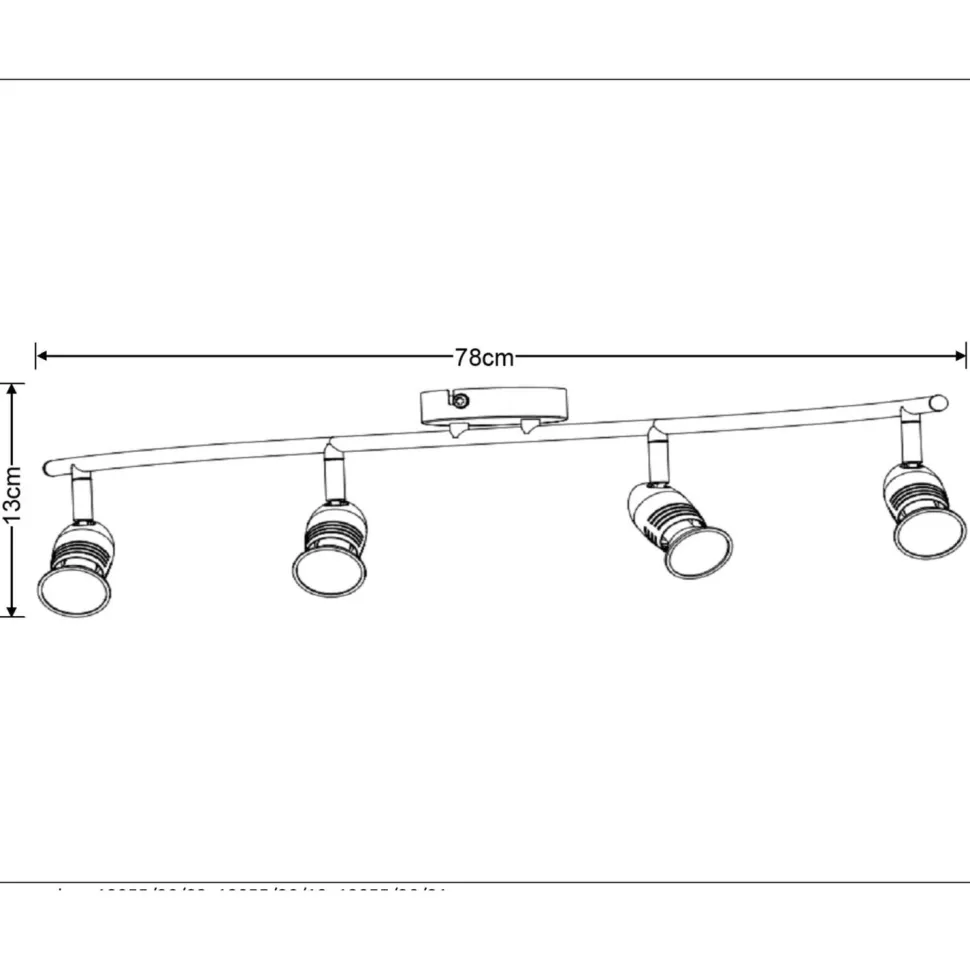 LED-spottivalaisin Lucide Caro-LED 4x5W satiinikromi
