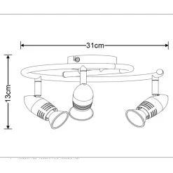 LED-spottivalaisin Lucide Caro-LED 3x5W satiinikromi