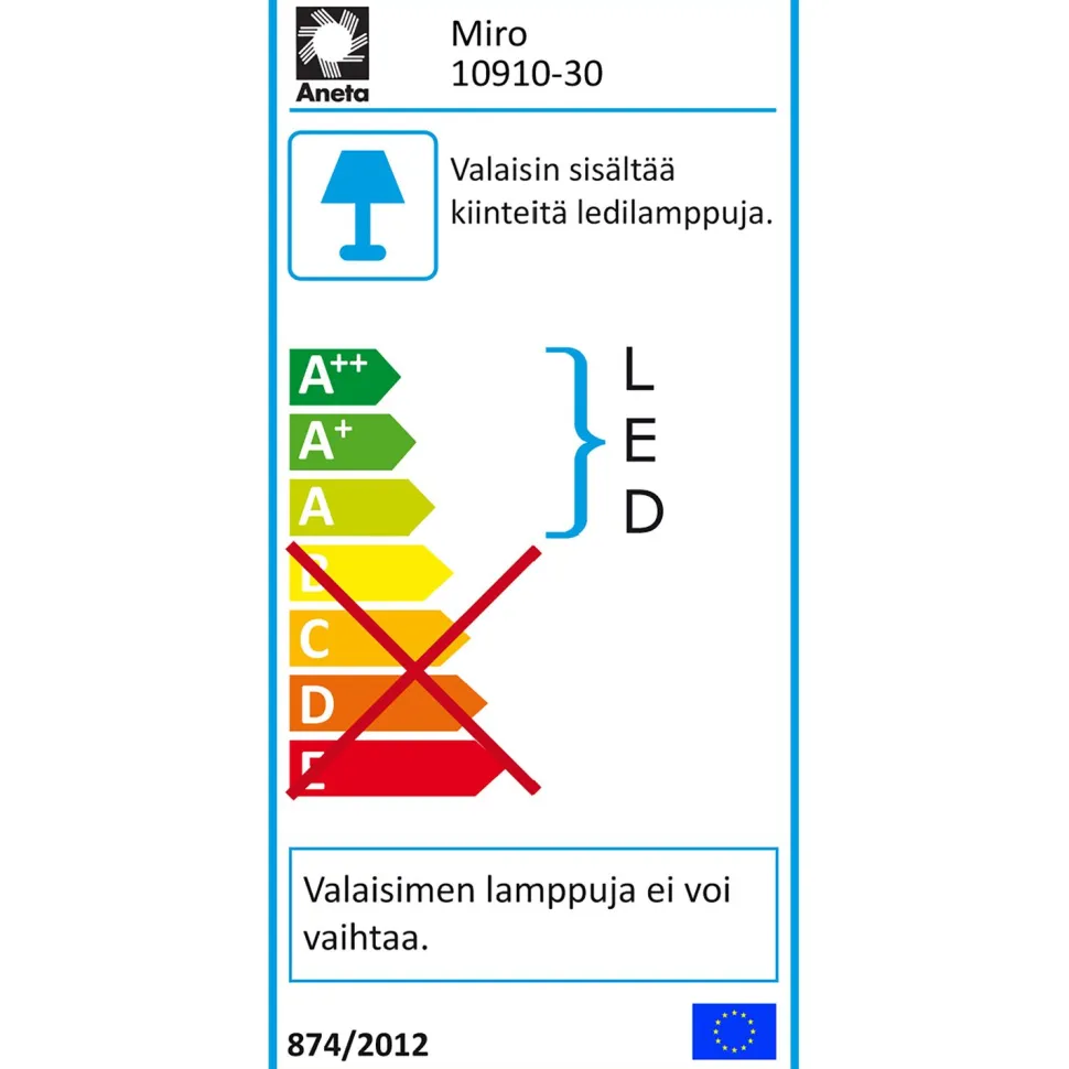 LED-tauluvalaisin Aneta Lighting Miro himmentimellä antiikki