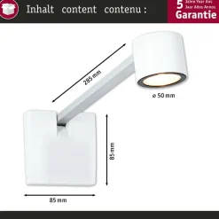 LED-tauluvalaisin Paulmann Adelia, 8.5cm, 2700K, 370lm, 24V, 4.5W, himmennettävä, harjattu alumiini