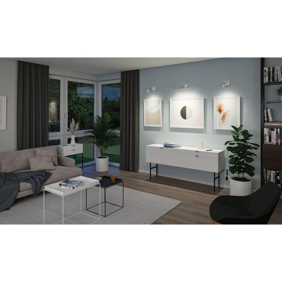 LED-tauluvalaisin Paulmann Adelia, 8.5cm, 2700K, 370lm, 230/24V, 4.5W, himmennettävä, harjattu alumiini