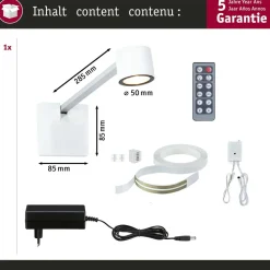 LED-tauluvalaisin Paulmann Adelia, 8.5cm, 2700K, 370lm, 230/24V, 4.5W, himmennettävä, harjattu alumiini