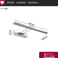 LED-tauluvalaisin Paulmann Galeria, 29cm, 2700K, 450lm, 5W, harjattu nikkeli/kromi