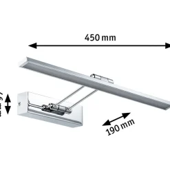 LED-tauluvalaisin Paulmann Galeria, 29cm, 2700K, 450lm, 5W, harjattu nikkeli/kromi