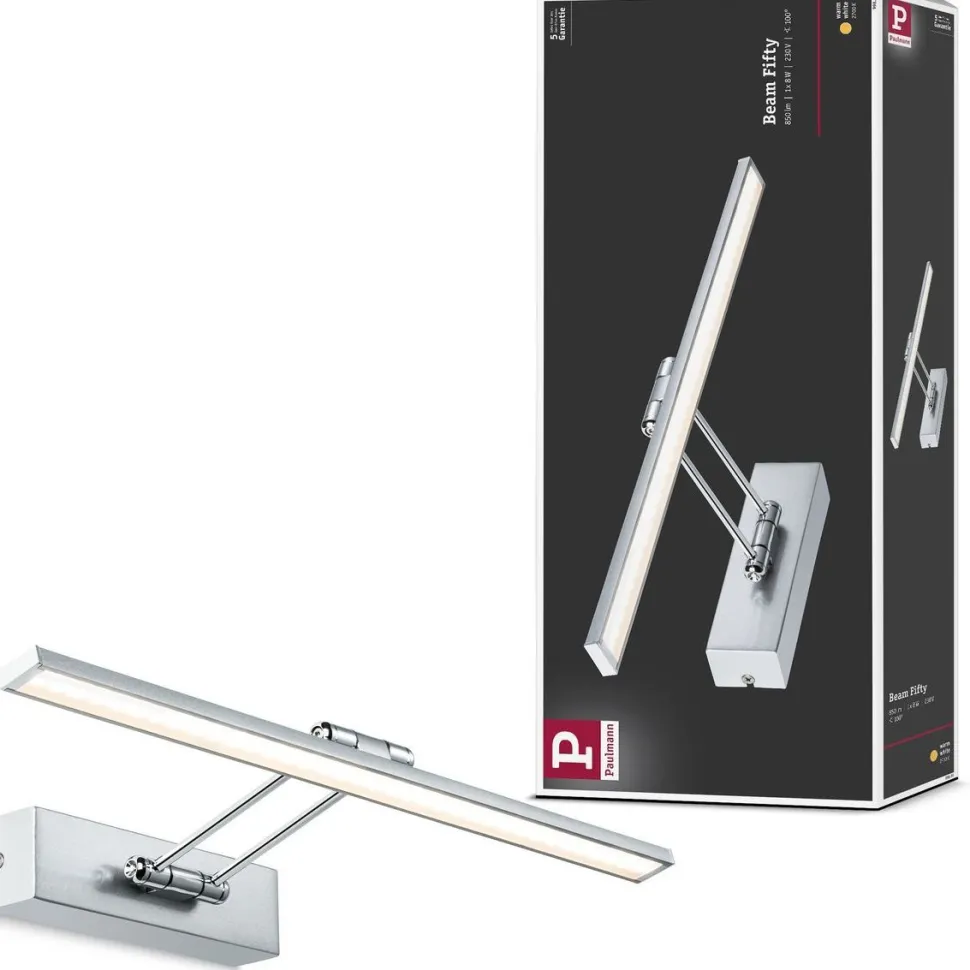 LED-tauluvalaisin Paulmann Galeria, 2700K, 580lm, 8W, harjattu nikkeli/kromi