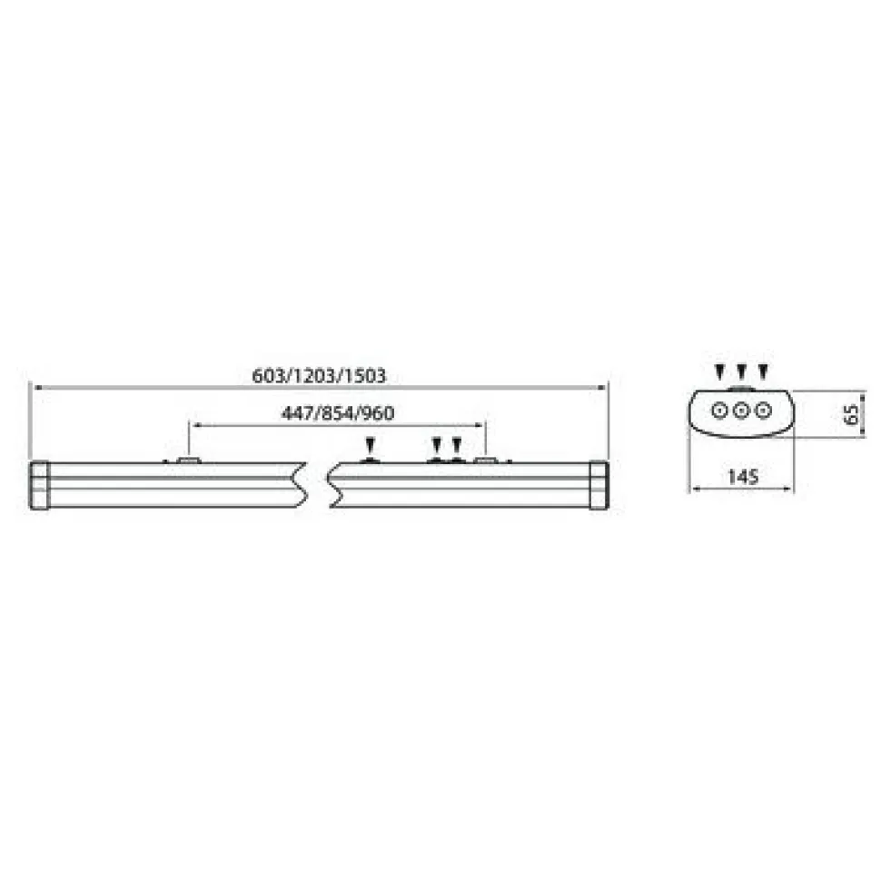 LED-teollisuusvalaisin Airam Optimus 1500 mm IP44 60W/830 6000 lm