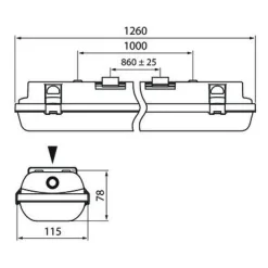 LED-teollisuusvalaisin Airam Fresa II, 1260mm, IP65, 41W/840, 4800lm