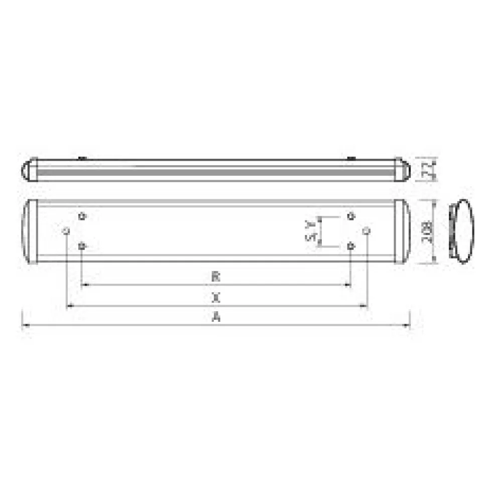 LED-teollisuusvalaisin Airam Keto IP44 1593 mm 51W/830 7300 lm