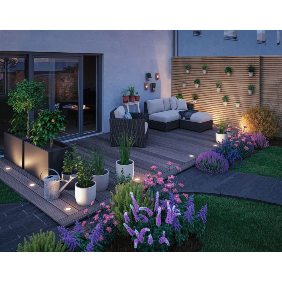 LED-terassivalaisin Paulmann Plug & Shine, Smart Home Zigbee 3.0, IP65, säädettävä värilämpötila, musta