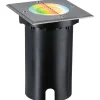 LED-terassivalaisin Paulmann Floor, Smart Home Zigbee 3.0, IP67, 11x11cm, RGBW+, harjattu rauta