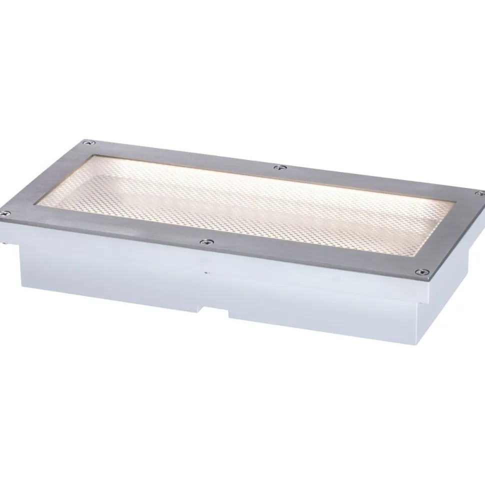 LED-terassivalaisin liiketunnistimella Paulmann Brick, IP67, 20x10cm, 3000K, alumiini