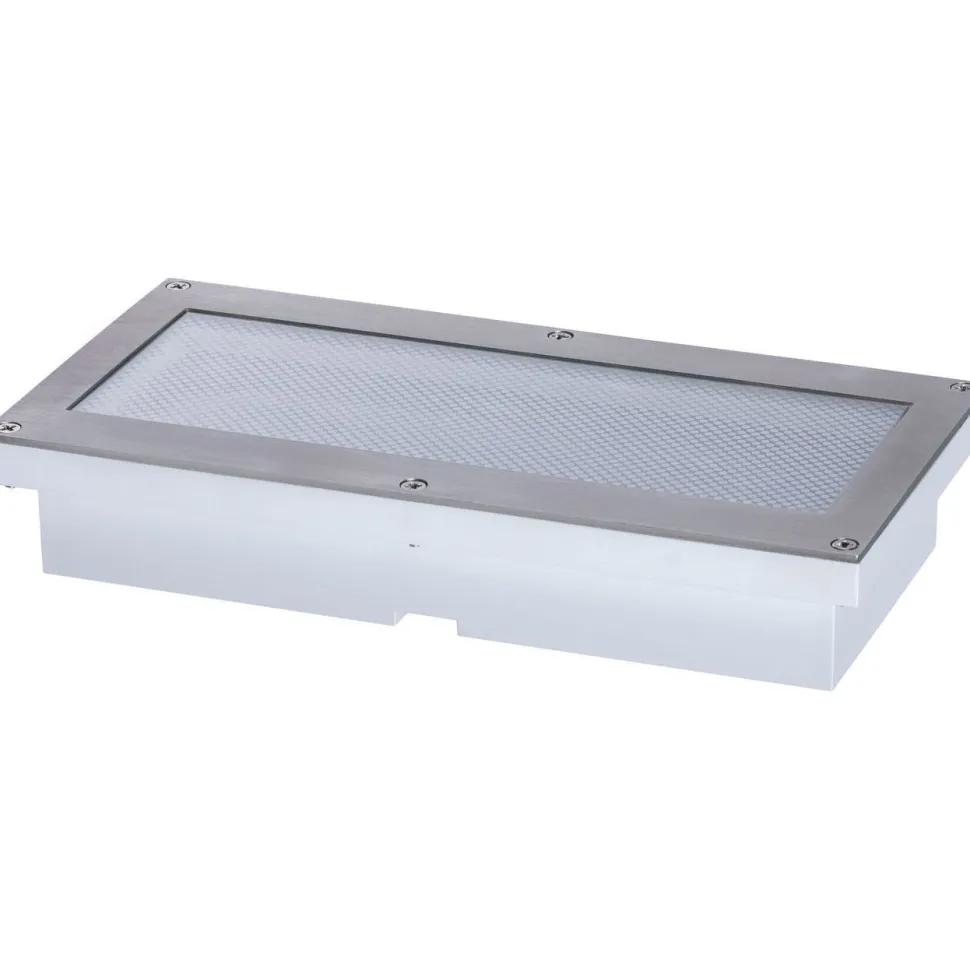 LED-terassivalaisin liiketunnistimella Paulmann Brick, IP67, 20x10cm, 3000K, alumiini